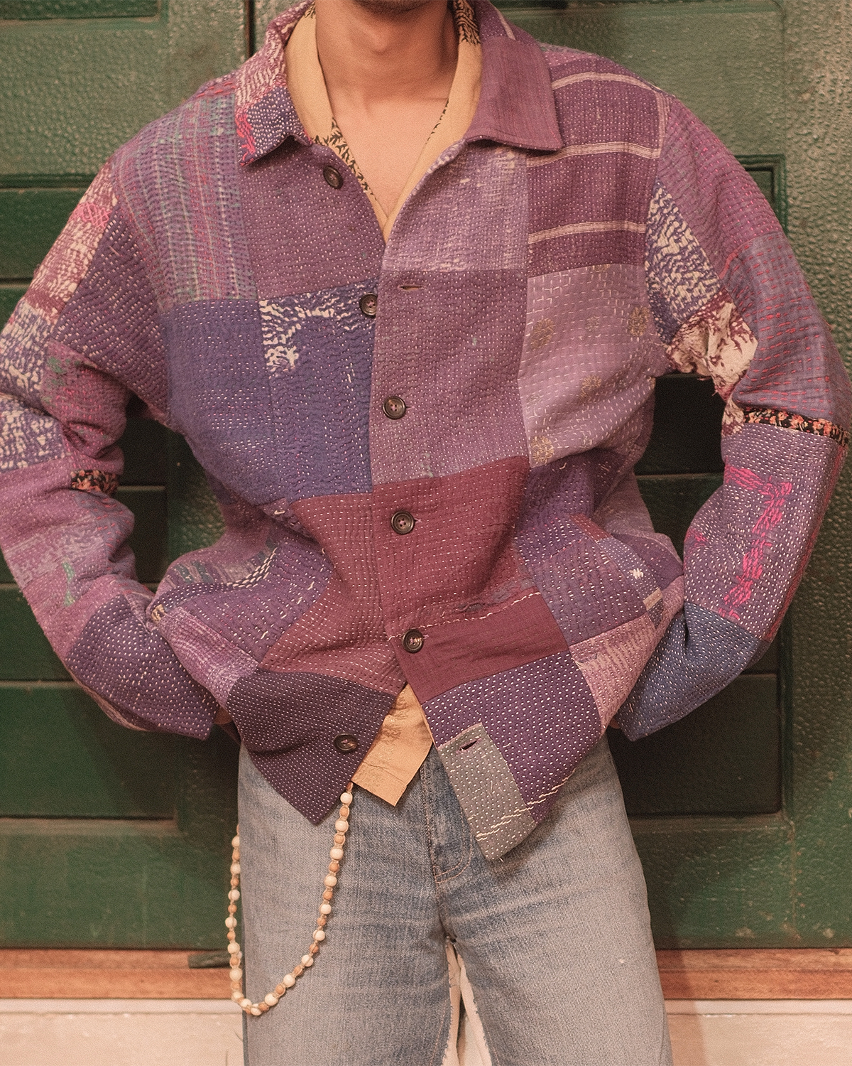 【tokio】 vintage shirt patchwork jacket Vintage 90s Coldwater Creek Artsy Western Boho Embroidered Patchwork Jacket  M