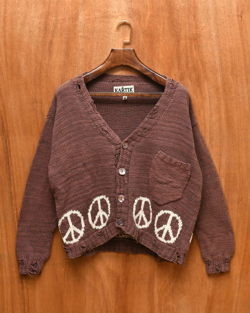 PEACE CARDIGAN (PURPLE)