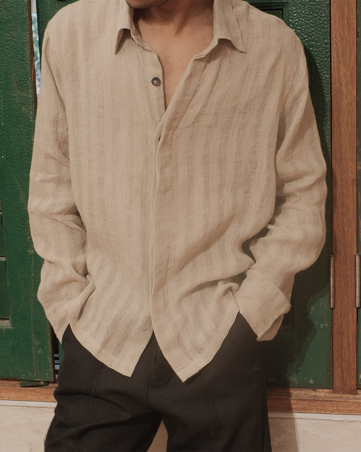 LINEN STRIPE SHIRT
