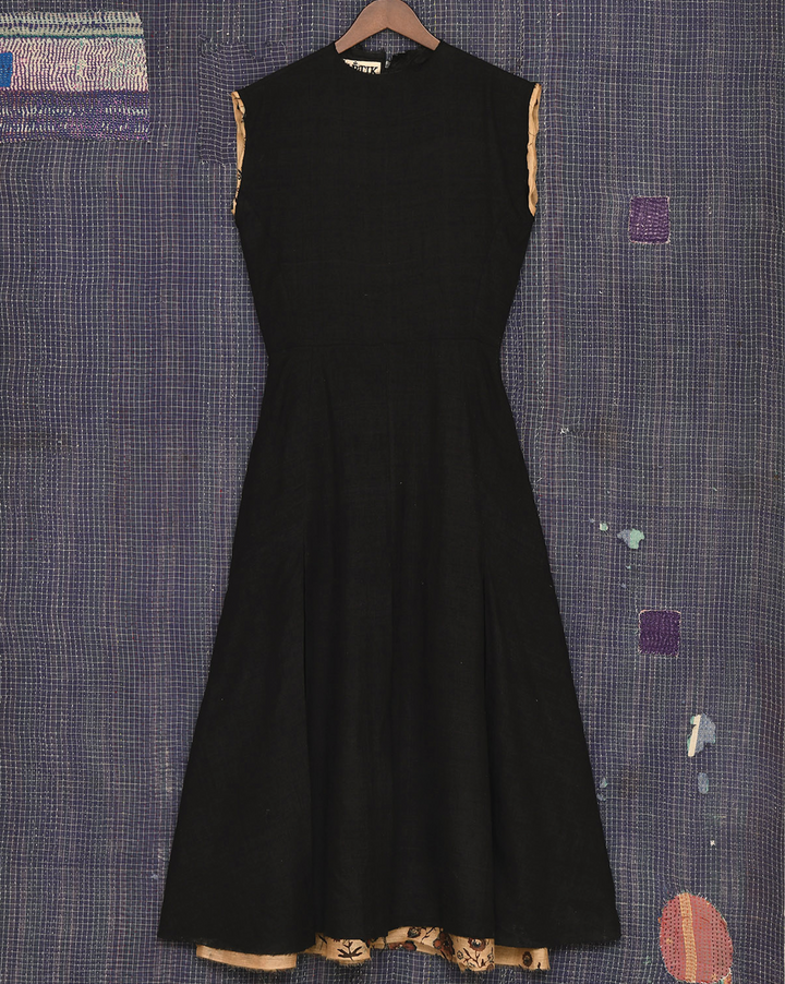 RAW EDGE PLEATED DRESS