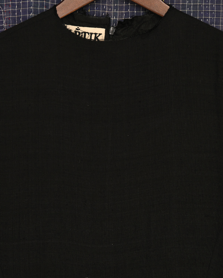 RAW EDGE PLEATED DRESS