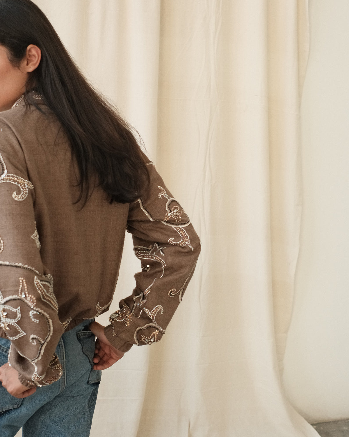 Glasswork Beaded Zip Jacket
