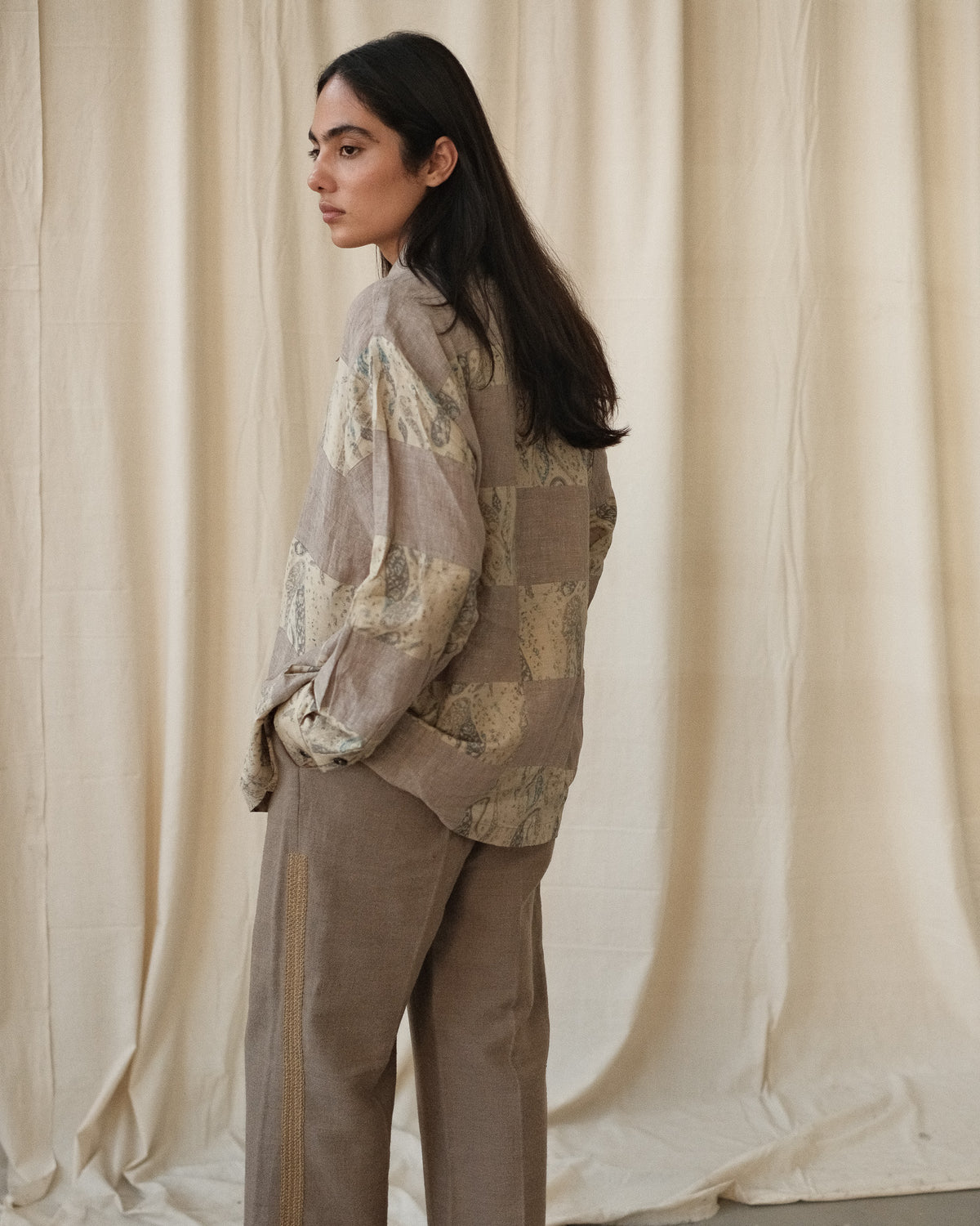 Patchwork Block Print Shirt