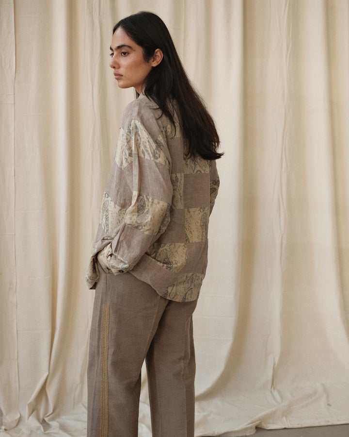 Patchwork Block Print Shirt