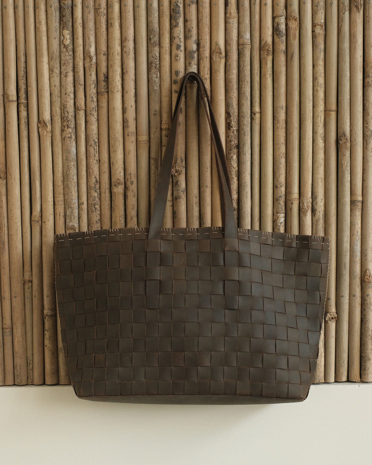 BROWN LEATHER ATMA TOTE