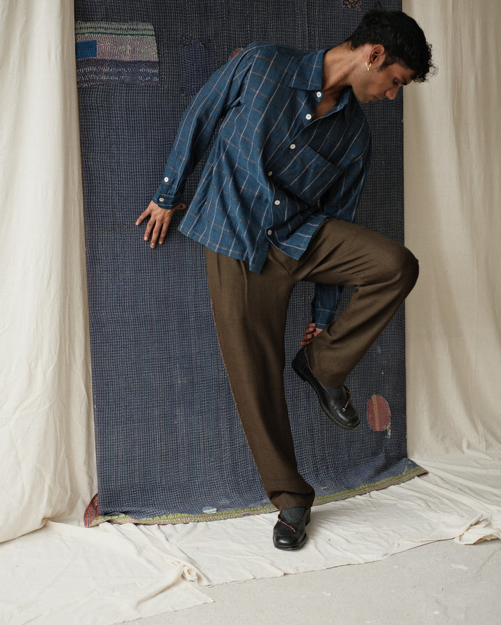 INDIGO CHECK SHIRT