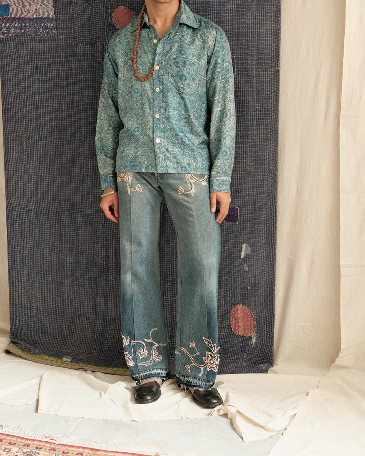 BLOCK PRINT SILK SHIRT