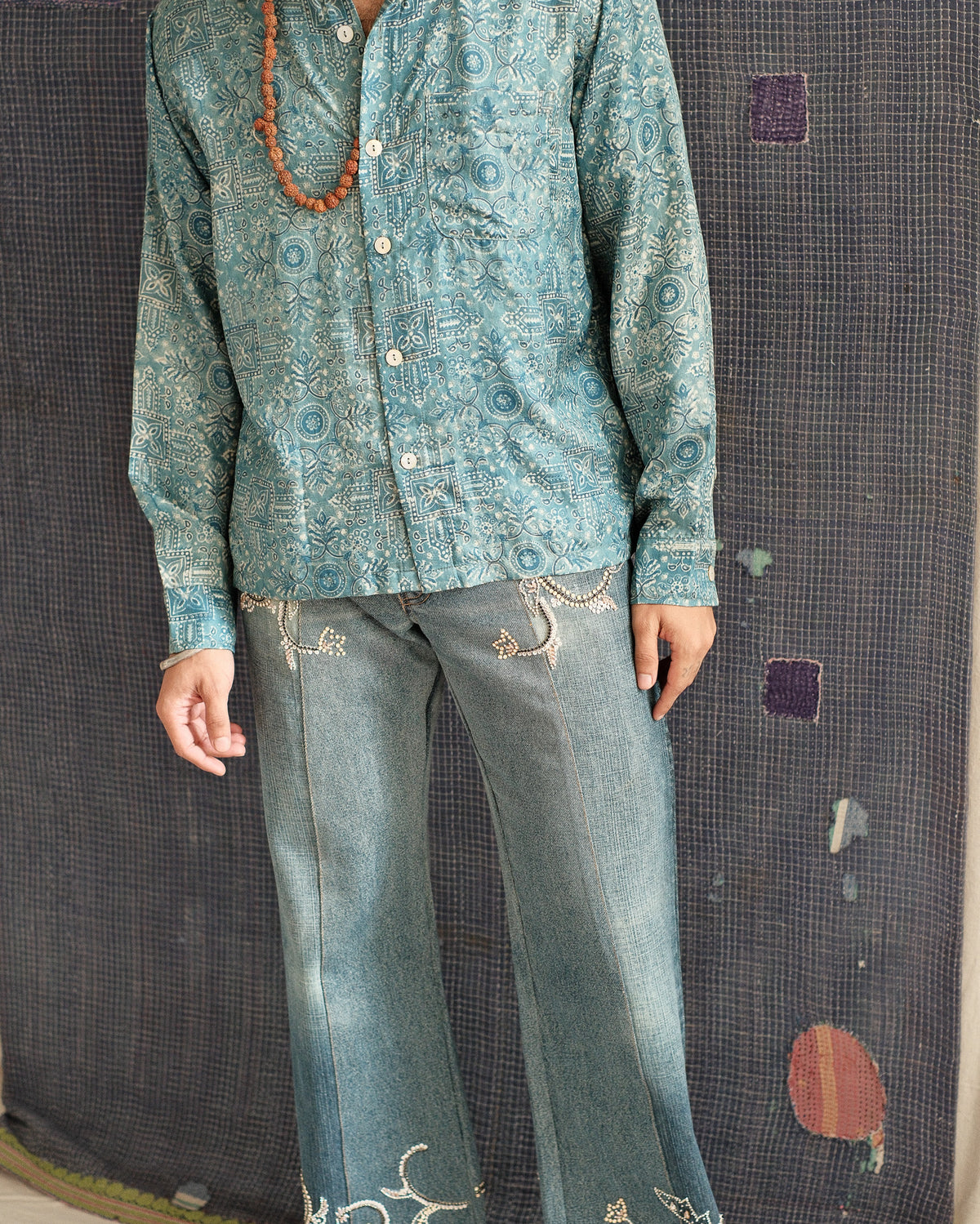 BLOCK PRINT SILK SHIRT