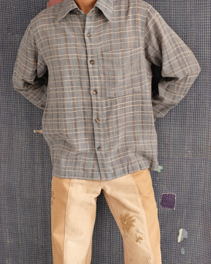 INDIGO ZARI CHECK SHIRT