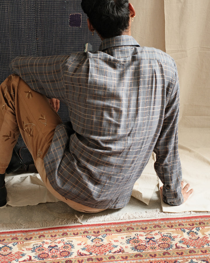 INDIGO ZARI CHECK SHIRT