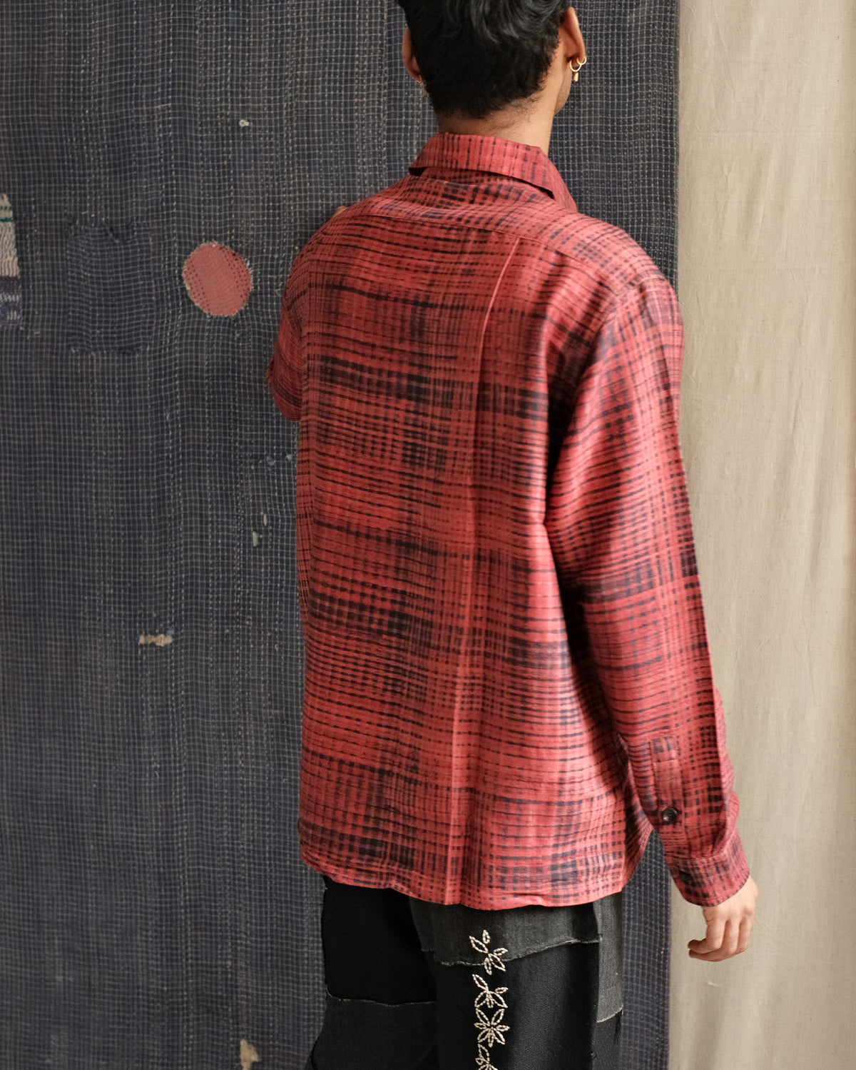 BLOCKPRINT SILK CHECK SHIRT