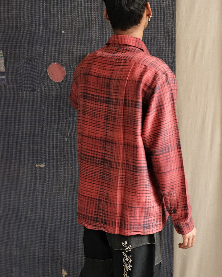BLOCKPRINT SILK CHECK SHIRT