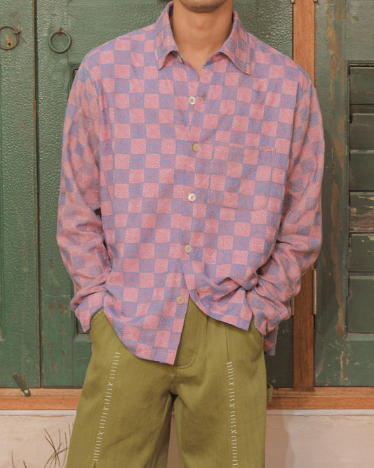 KANTHA CHECK BOX SHIRT