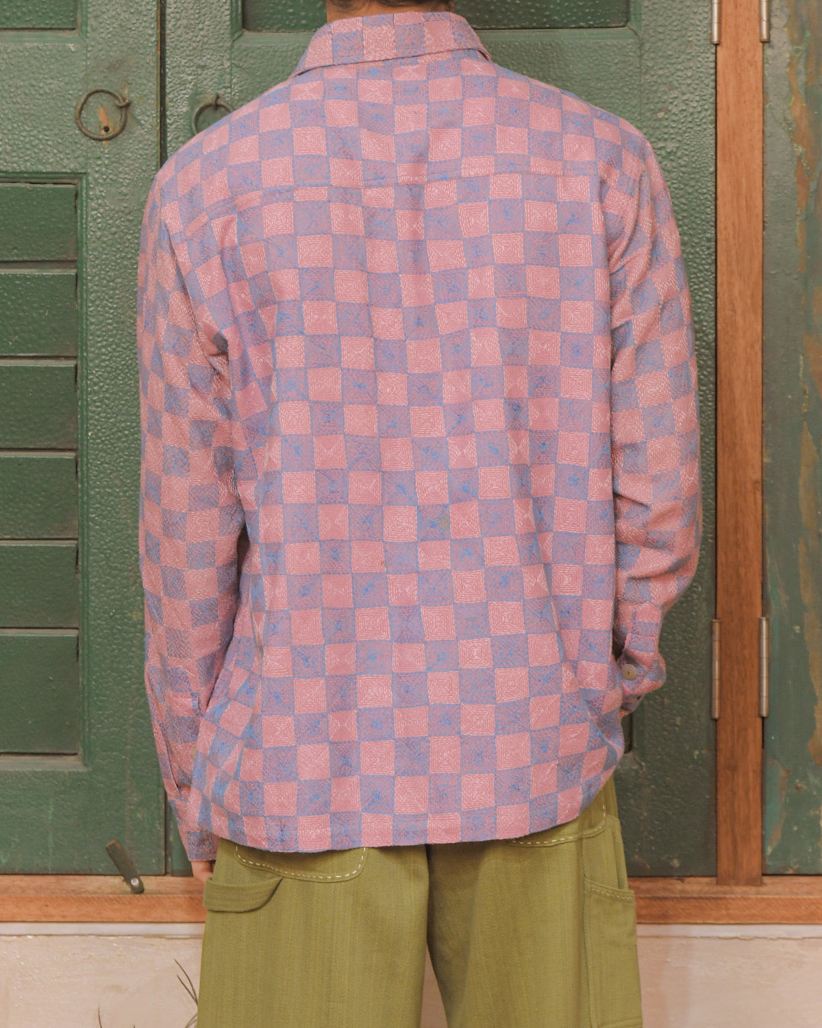 KANTHA CHECK BOX SHIRT