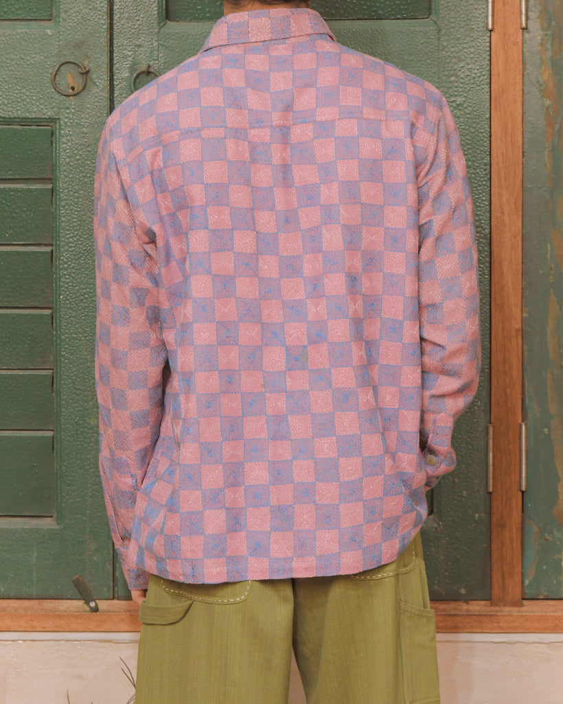 KANTHA CHECK BOX SHIRT