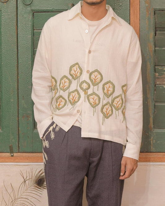 HAND EMBROIDERED LOTUS SHIRT