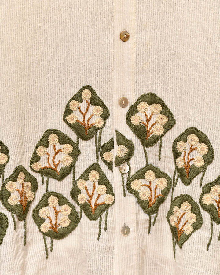 HAND EMBROIDERED LOTUS SHIRT