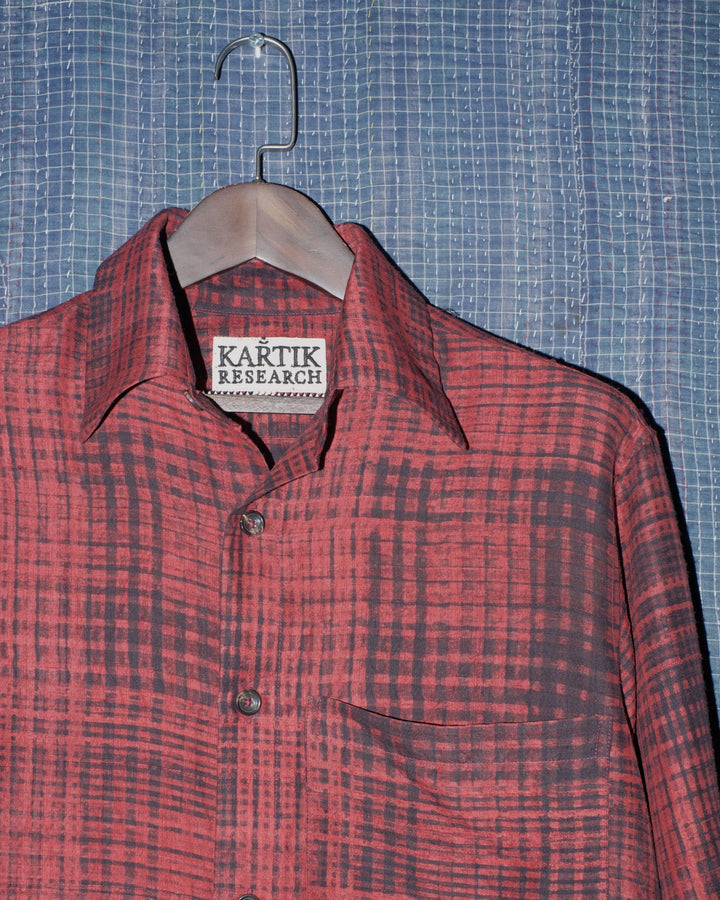 BLOCKPRINT SILK CHECK SHIRT