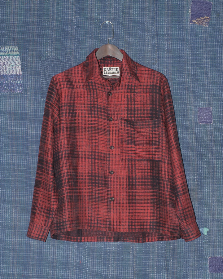 BLOCKPRINT SILK CHECK SHIRT