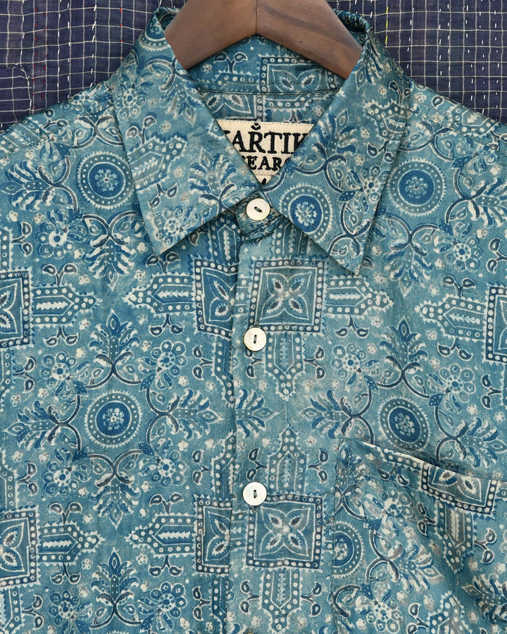 BLOCK PRINT SILK SHIRT