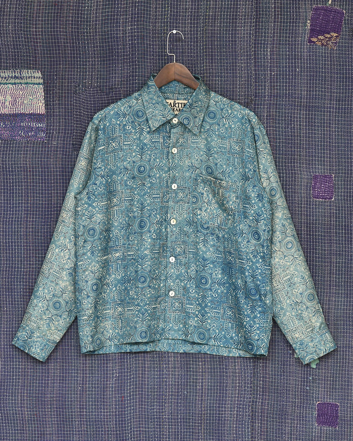 BLOCK PRINT SILK SHIRT