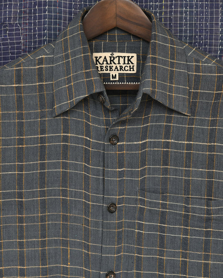 INDIGO ZARI CHECK SHIRT