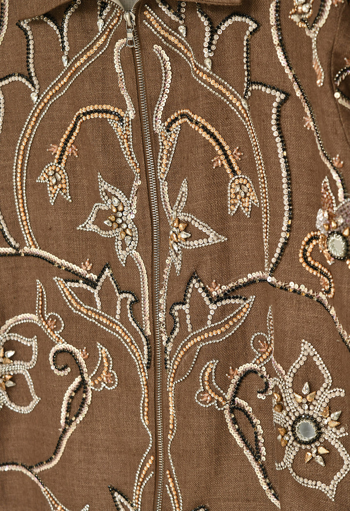 Glasswork Beaded Zip Jacket