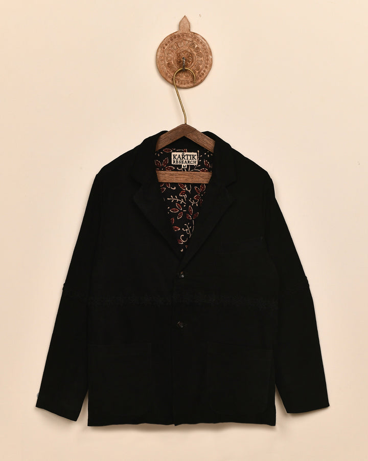 EMBROIDERED SUEDE BLAZER