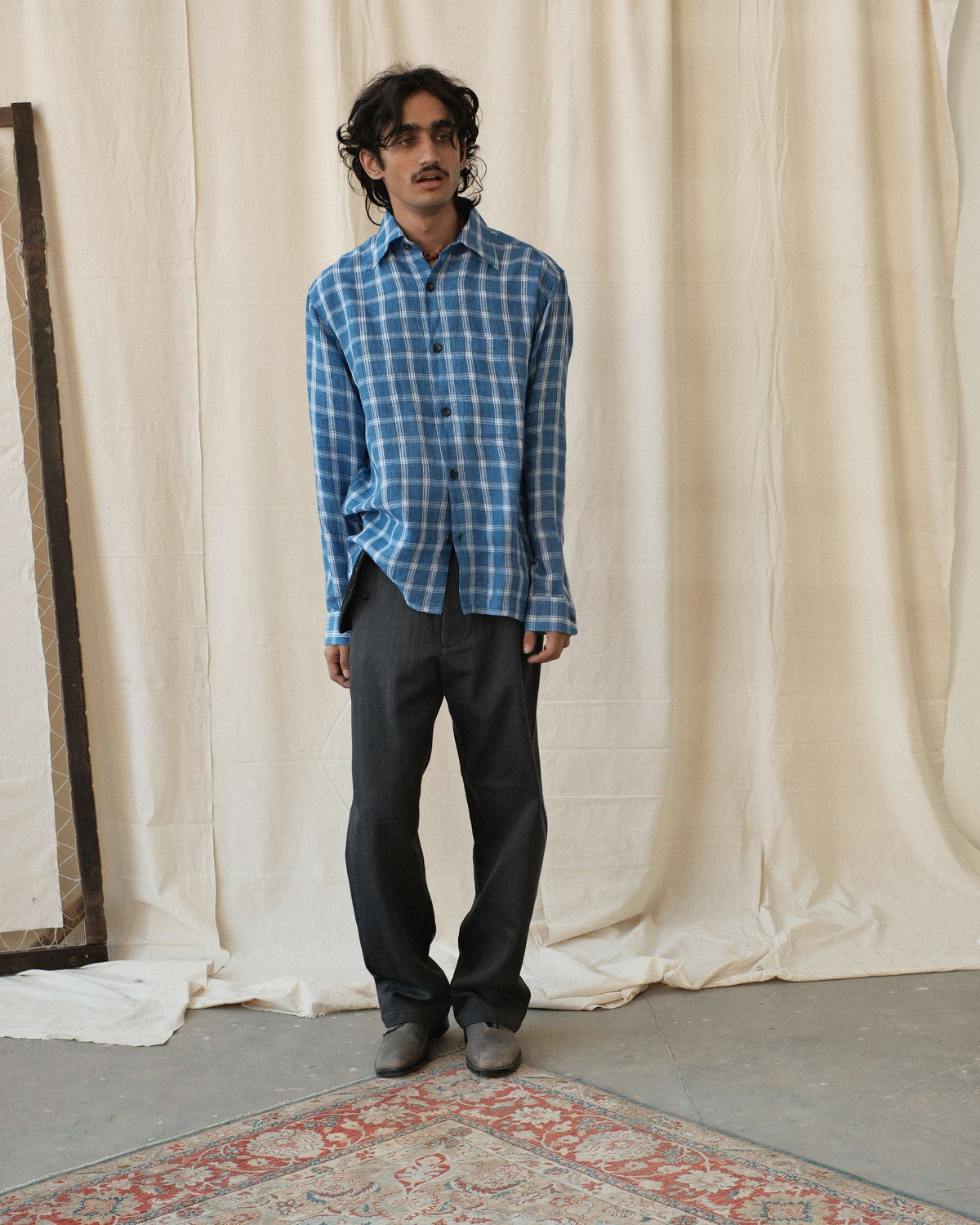 LINEN CHECK SHIRT
