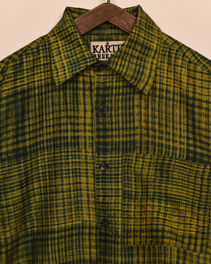 BLOCK PRINT CHECK SHIRT